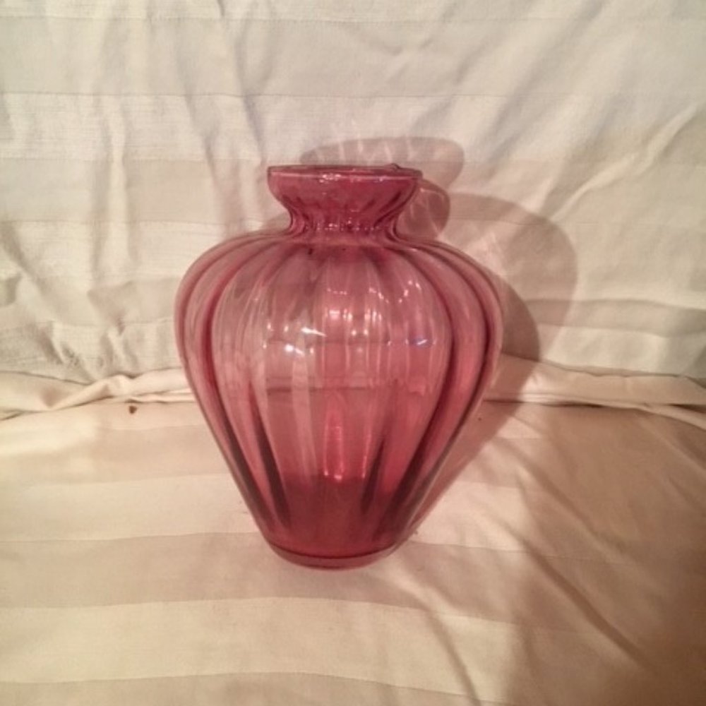 Vase - cranberry glass by Mikasa
